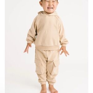 Kids Beige Matching Set with Hoodie and Joggers